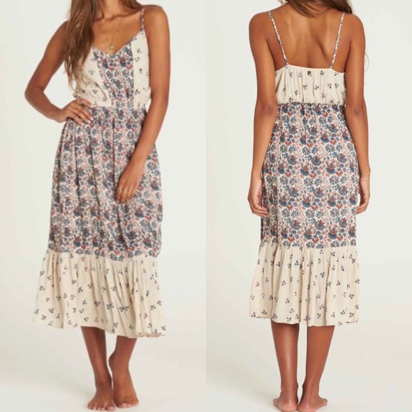 Billabong Meadow Dew Print Midi Dress Size XS - Picture 2 of 15